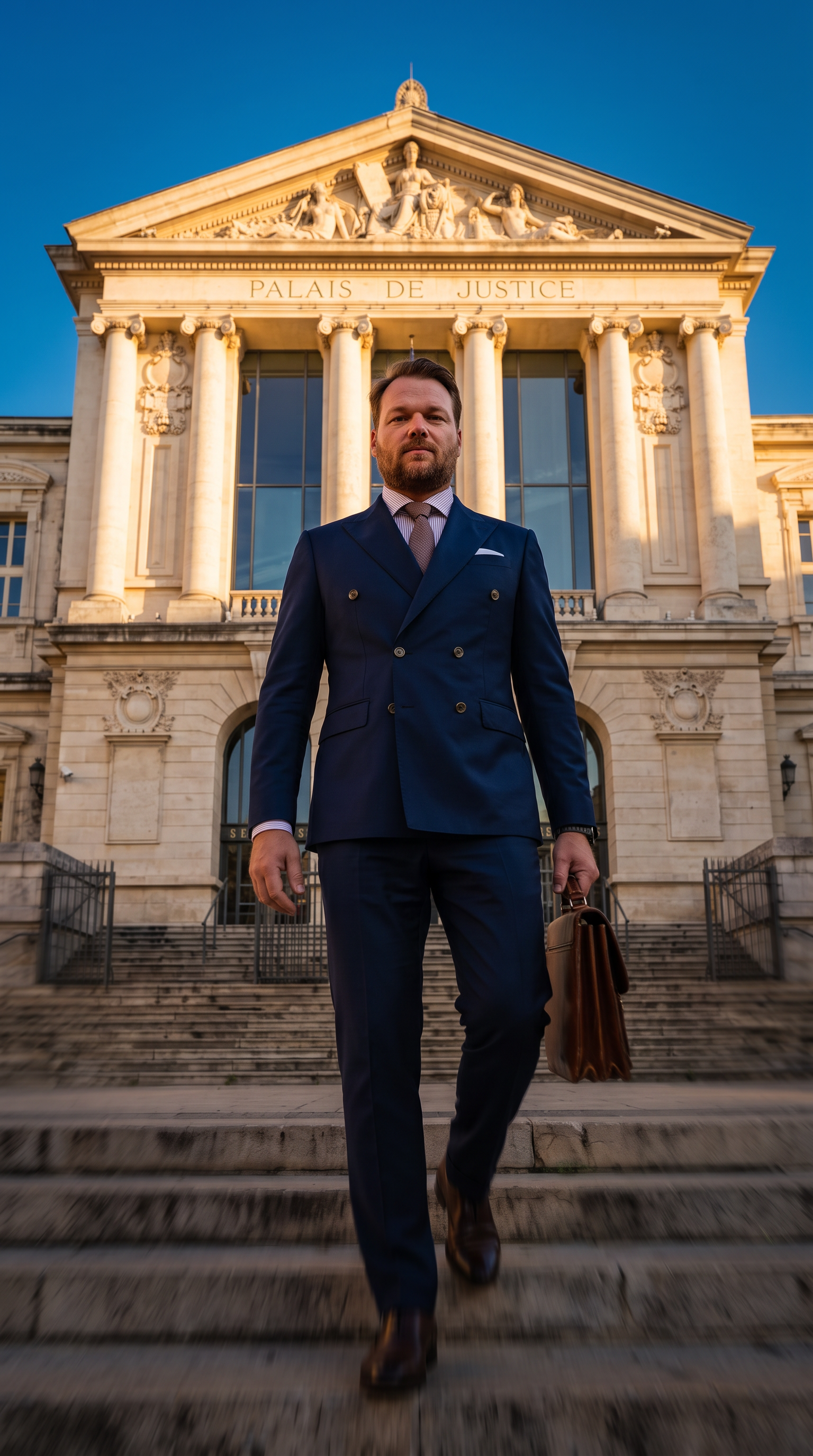 Maître Iosca devant le Palais de Justice